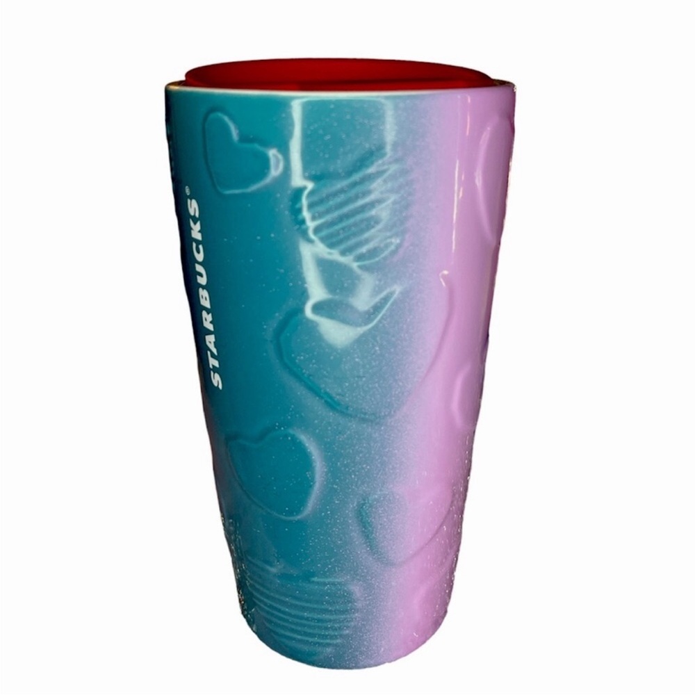 Starbucks Ceramic Valentines 2023 Blue Pink Ombre Tumbler